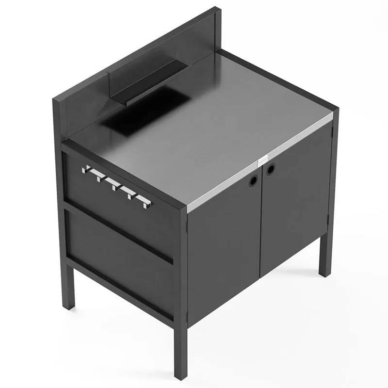 Зовнішня кухонна шафа з подвійними дверима